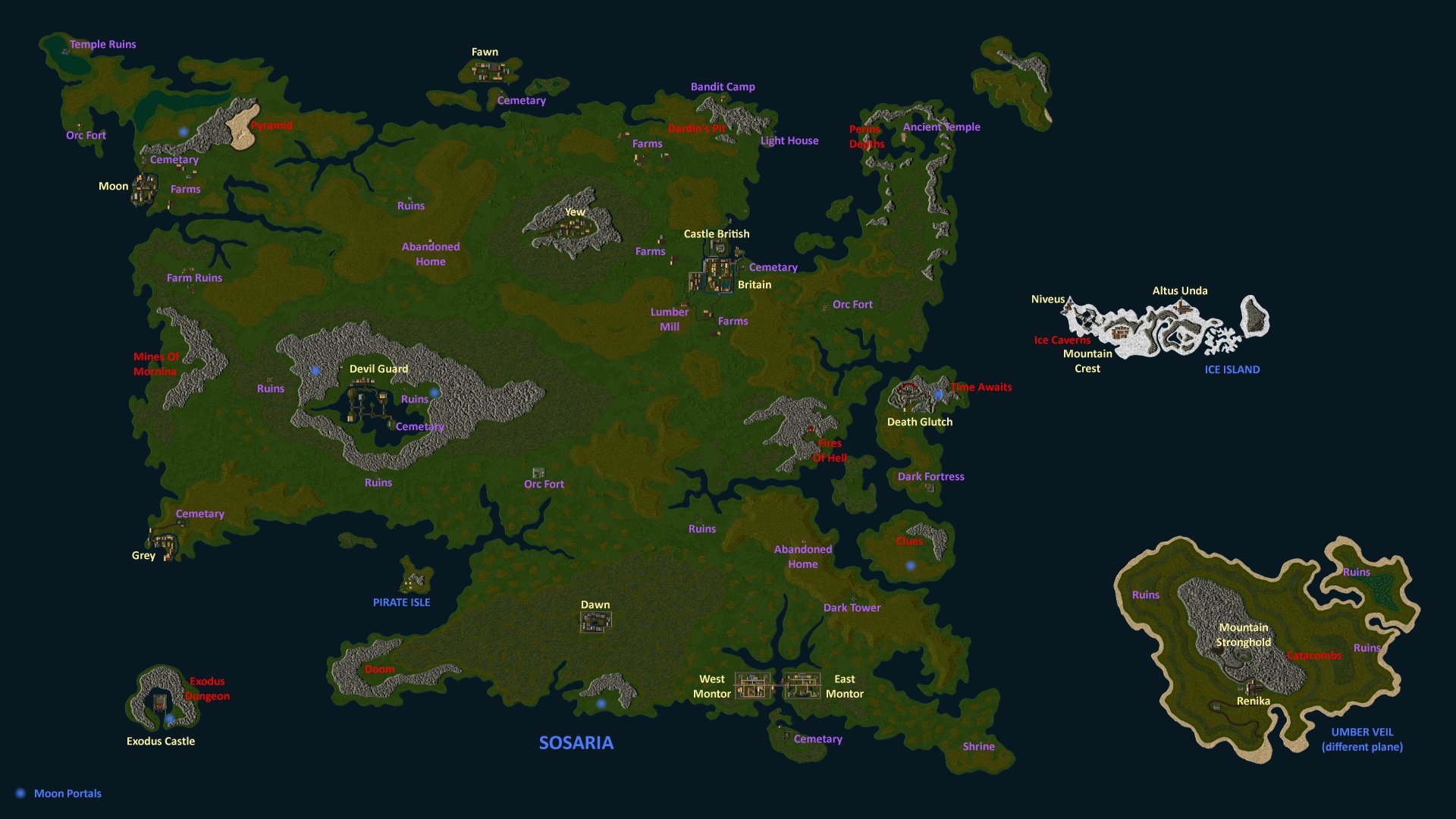 Карта мира Sosaria